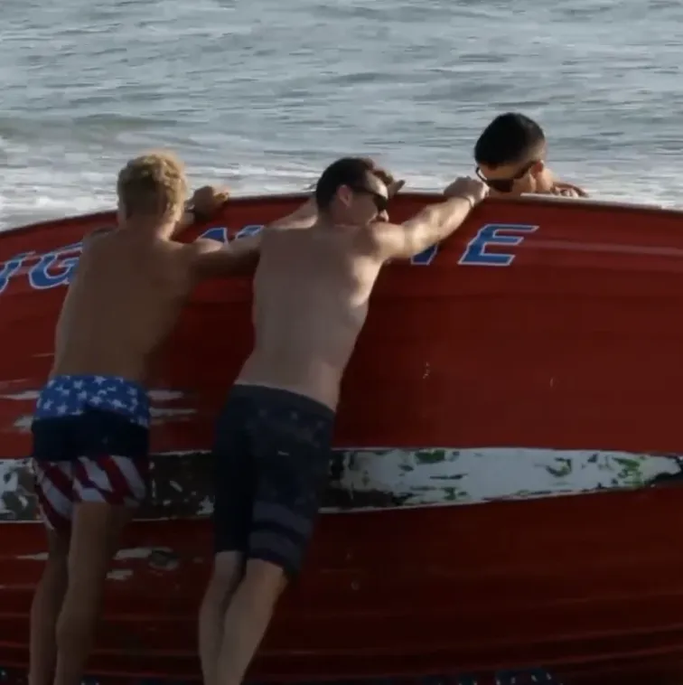 Boat in crowd