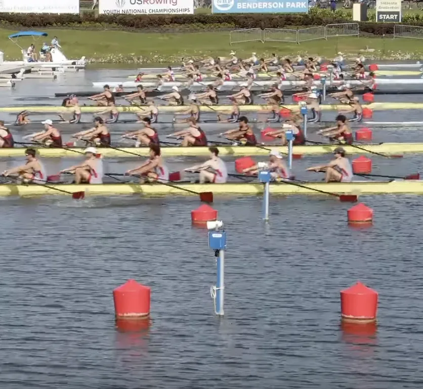 Boats racing at Nathan Benderson park in Sarasota