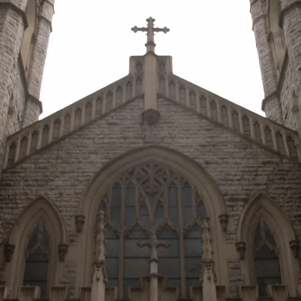 Exterior shot of St. John's the Evangelist in Philadelphia